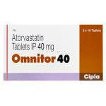 Omnitor40 オムニトール、ジェネリックリピトール、アトルバスタチン40mg 箱